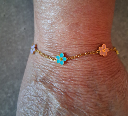 Bracelets fleurs multicolore
